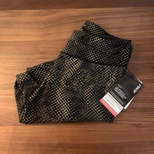 2XU Running Tights - Olive snake print